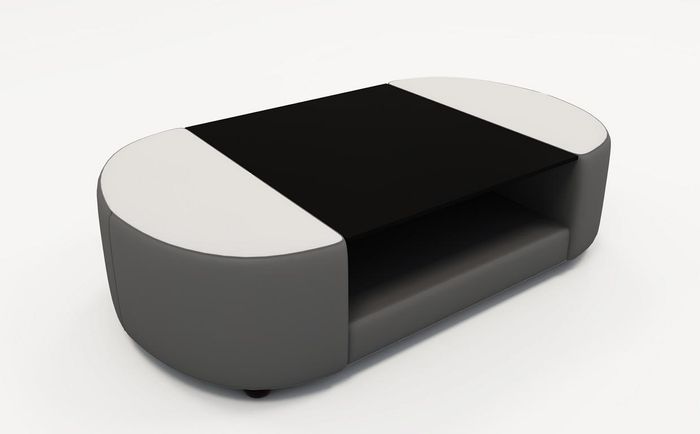 Sofatisch Wohnzimmer Design Glas Couch Sofatisch Polster Tisch Tische Leder Neu