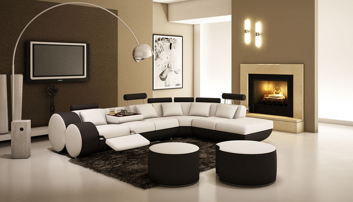 XXL Multifunktions Ledercouch Couch Big Sofa Polster Ecksofa Moderne Sofas LForm