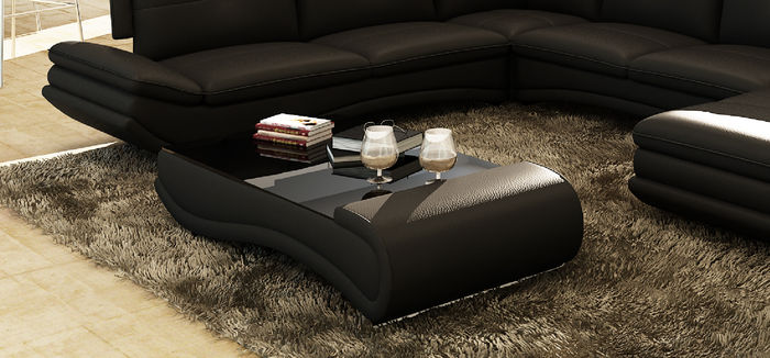 Sofatisch Design Wonzimmer Glas Leder Couch Sofa Tisch Kaffee Beistell Tische