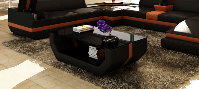 Luxus Couchtische Polser Leder Designer Wohnzimmer Beistelltisch Tisch Tische