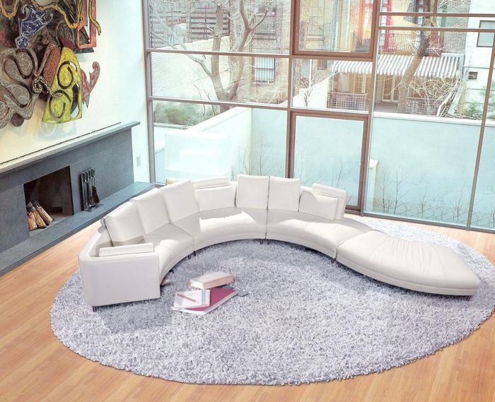 Moderne Rund Couch Wohnlandschaft Runde Sofa Polster Eck Garnitur XXL Big Sofas