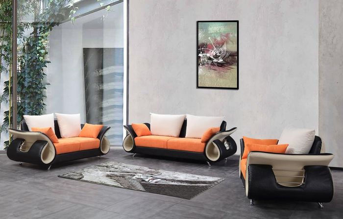 Moderne Wohnzimmer Couch Polster Sitz Komplett Garnitur Sofa Couchen Textil Neu