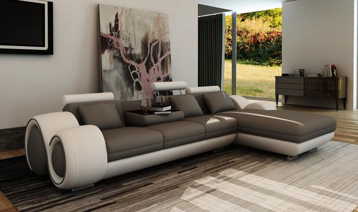 Multifunktions Ledercouch Sitz Polster Wohnzimmer Leder Garnitur Sofa Couch 4085