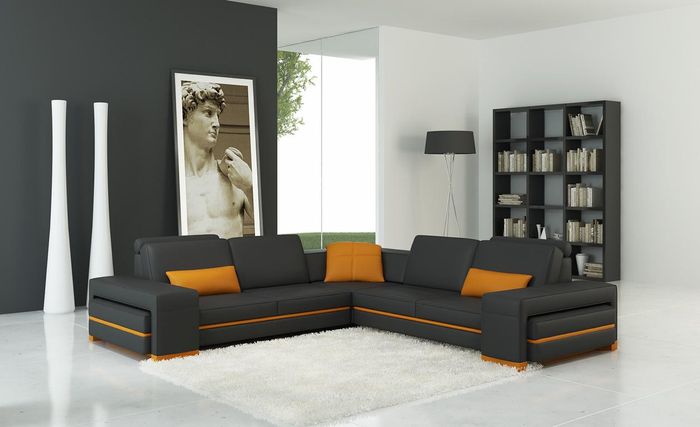 Ledersofa Couch Wohnlandschaft L Form Design Modern Sofa Eck Sofas Design 5070C