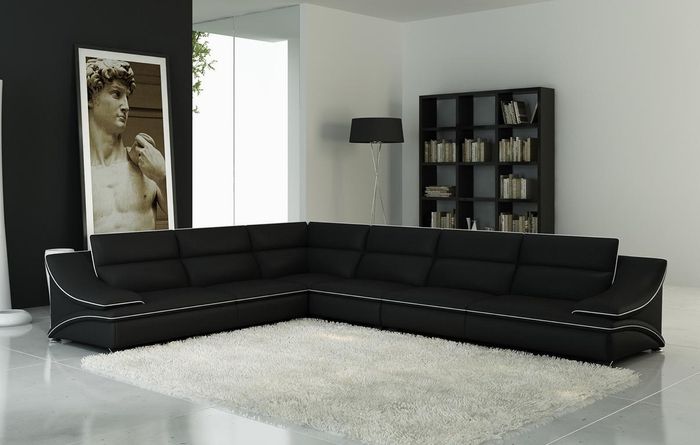 Ledersofa Wohnlandschaft Ecksofa XXL Polster Eck Sitz Couch Garnitur U Form Big