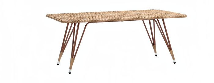 Esstisch Hochwertig Rechteckig Luxus Moderner Braun Terrasse Rattan Möbel