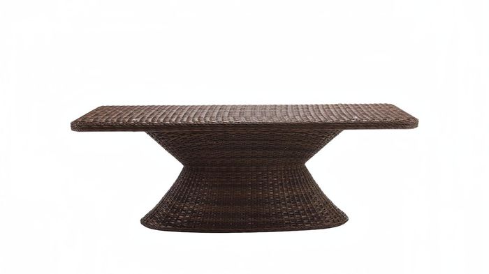 Couchtisch Braun Moderner Design Luxus Kaffeetisch Hochwertig Rattan Beistell