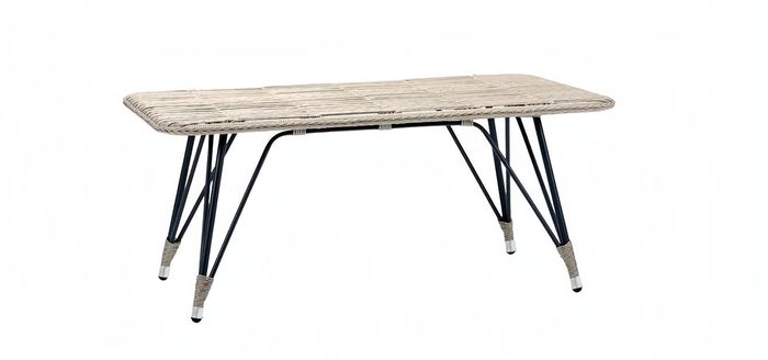 Couchtisch Luxus Moderner Design stilvoll Grau Kaffeetisch Hochwertig Rattan