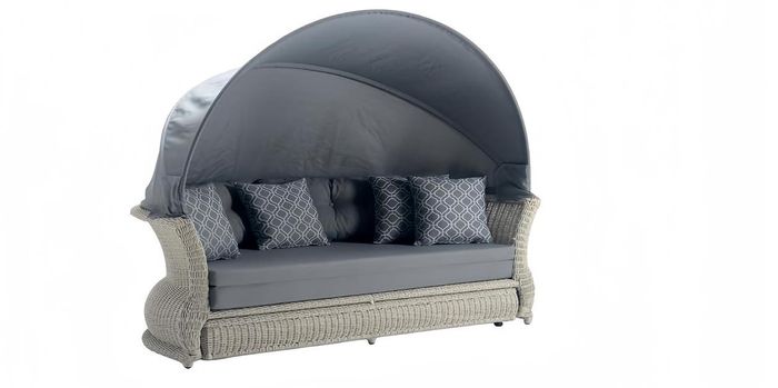 Designer Möbel Hochwertig Gartensofa Polster Grau Sofas Terrasse Couchen