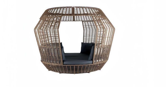Designer Möbel Hochwertig Gartensofa Polster Braun Sofas Terrasse Couchen