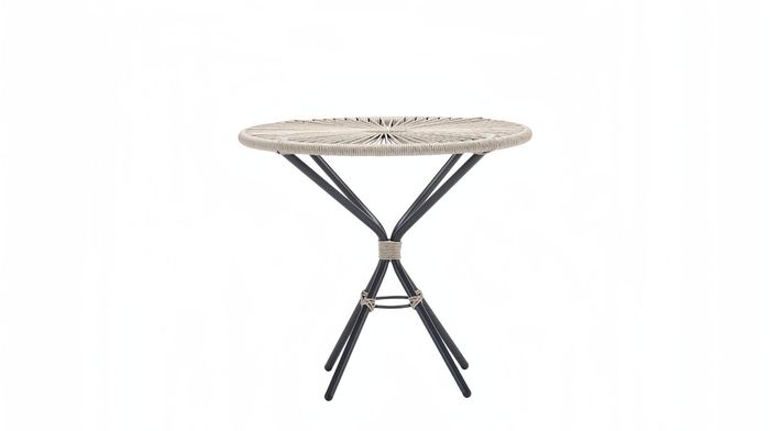 Gardencouchtisch Hochwertig Grau Moderner Kaffeetisch Rattan Rund Design Luxus