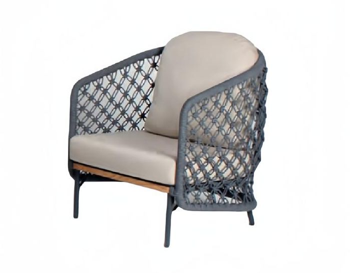 Sessel Grau Hochwertig Terrasse Design Elegantes Möbel Modern Sessel luxuriöse