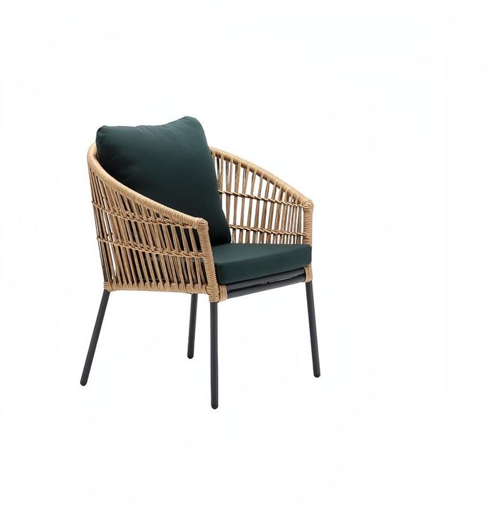 Modern Rattan Sessel 1 Sitzer stilvoll Grün Terrasse Luxus Design Möbel