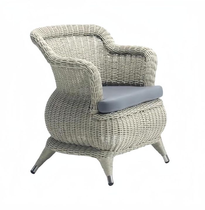 Hochwertig Terrasse Sessel Grau Luxus Modern Sessel stilvoll Rattan Stil