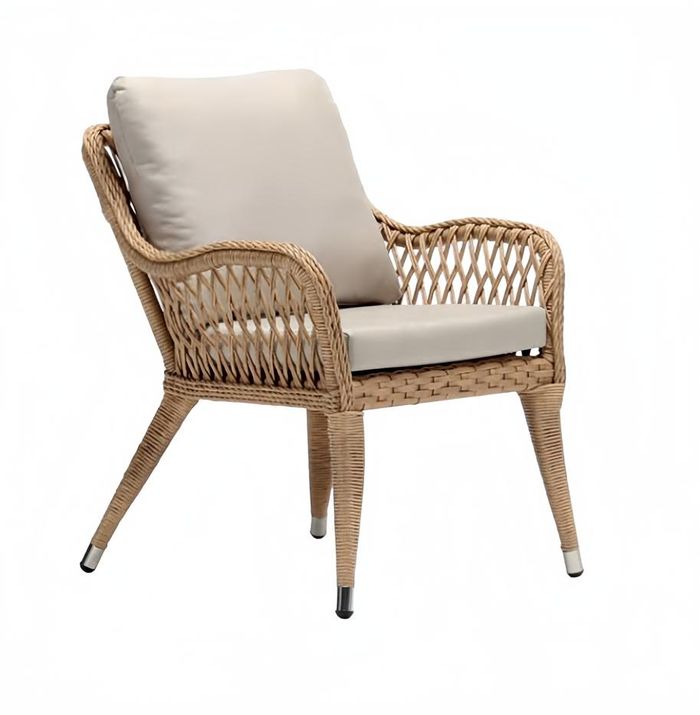 luxus Gartensessel Rattansessel Hochwertig Rattansessel Beige modern Stil