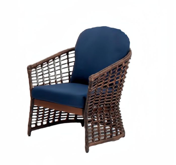 Sessel Blau Design Elegantes Möbel Modern 1 Sitzer Sessel Rattan stilvoll