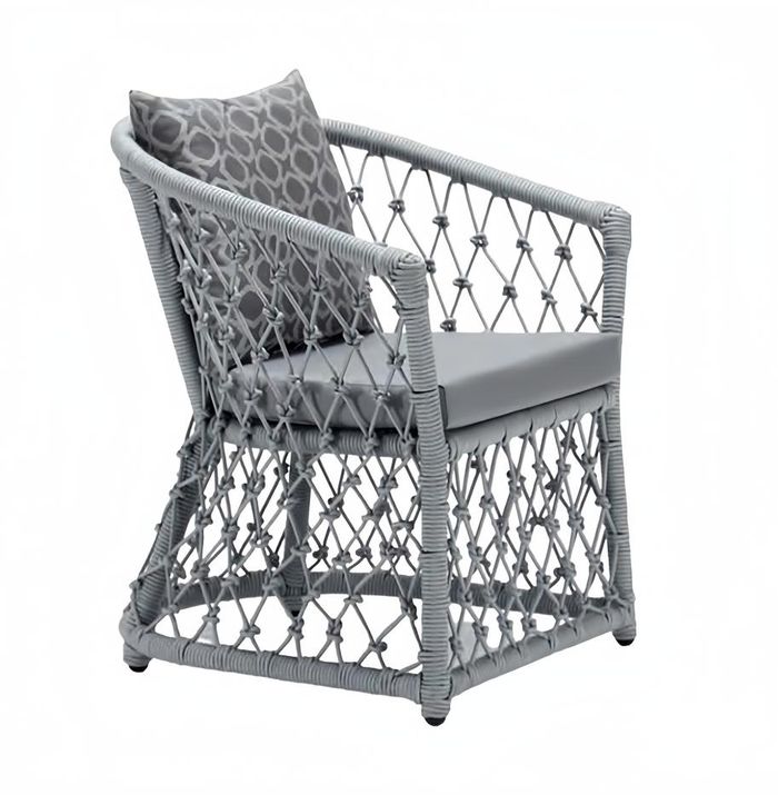 Sessel Design Couch Sofa Grau Hochwertig Modern Rattan Polster Sitzer Luxus
