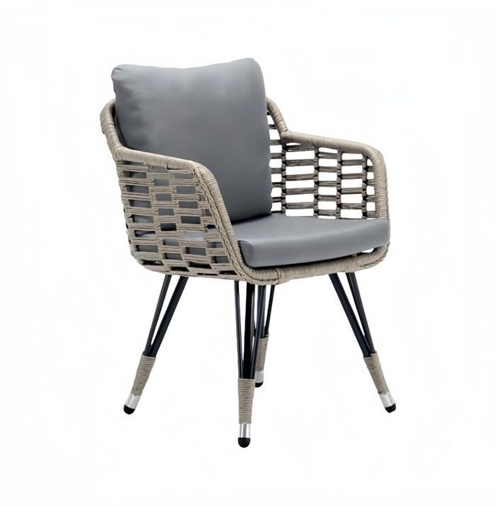 Hochwertig Terrasse Sessel Luxus Modern Sessel Grau stilvoll Rattan Stil