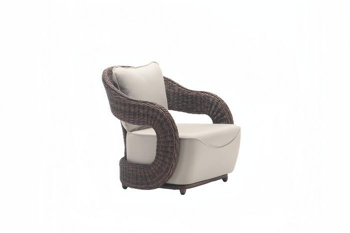 Sessel Beige Terrasse Design Elegantes Möbel Modern 1 Sitzer Sessel luxuriöse
