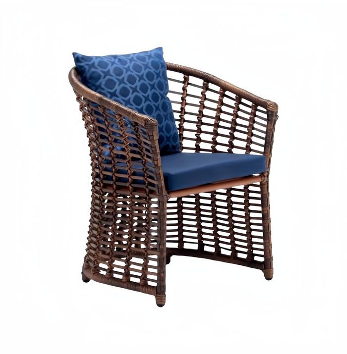 Modern Rattan Sessel 1 Sitzer stilvoll Braun Terrasse Luxus Design Möbel