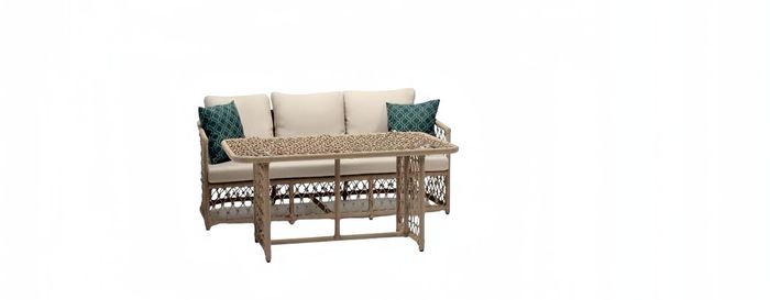 Garnitur Sofa 3 Sitzer Modern Couchtisch Sofas Dreisitzer Rattan Tisch Luxus