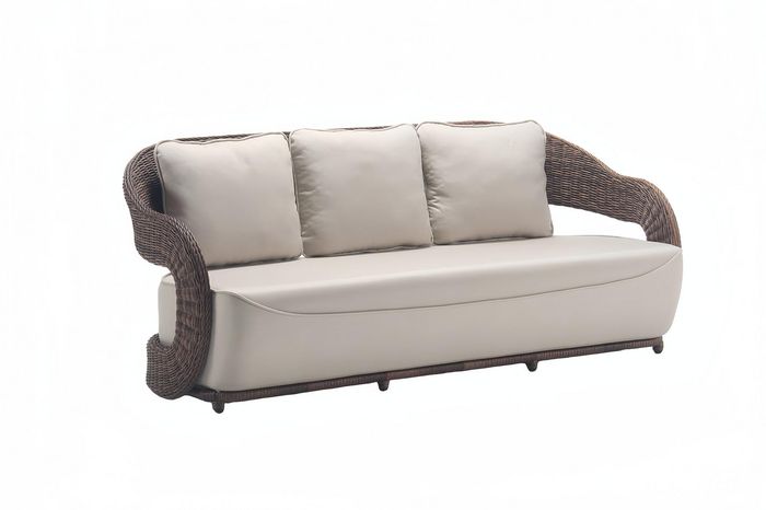 Dreisitzer Rattanmöbel Lounge Garten Terrasse Sofa Möbel Balkon Couch