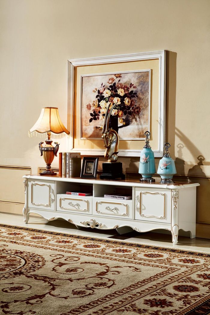Sideboard Weiß Luxus Elegantes Wohnzimmer Kommode Schränke Lowboard Möbel Neu