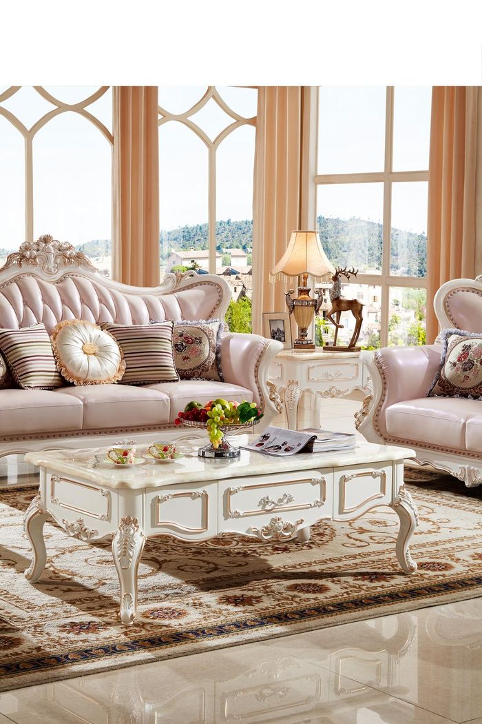Couchtisch Weiß Tische Wohnzimmer Elegantes Klassische Design Möbel