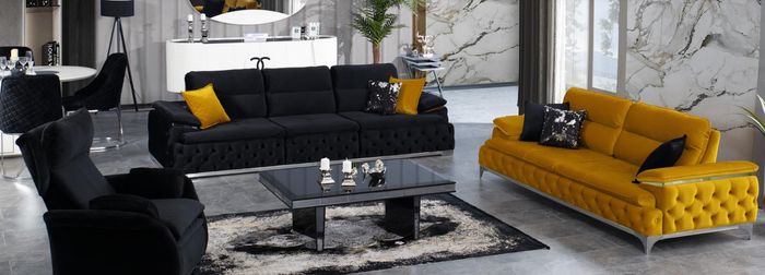 Sofagarnitur 3+3 Sitzer Set Design Sofas Polster Couchen Stoff Relax Moderne Neu