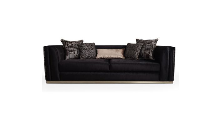 Dreisitzer Moderne Couch Schwarz Couchen Möbel Polster Neu Luxus Sofa Design Neu