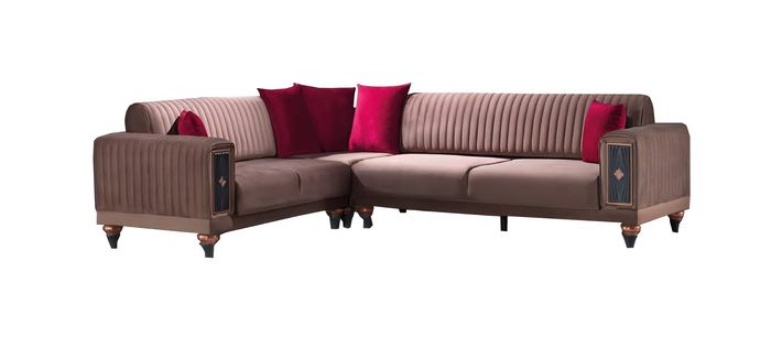 Ecksofa Braun Sofa Designer Polstermöbel Eckcouch Luxus Moderne Möbel