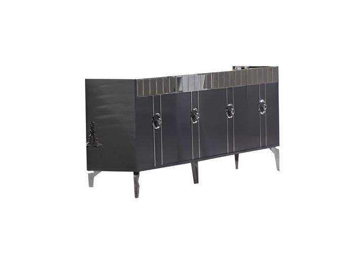 Sideboard Designer Lowboard Moderne Möbel Kommode Schrank Grau Anrichte