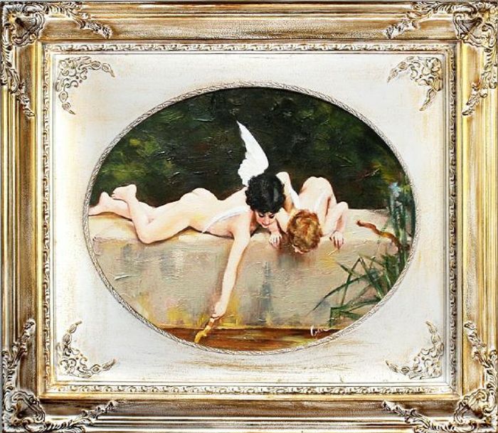 Engel Ölbild Bild Bilder Gemälde Ölbilder Mit Rahmen 66X76CM Handarbeit G02199