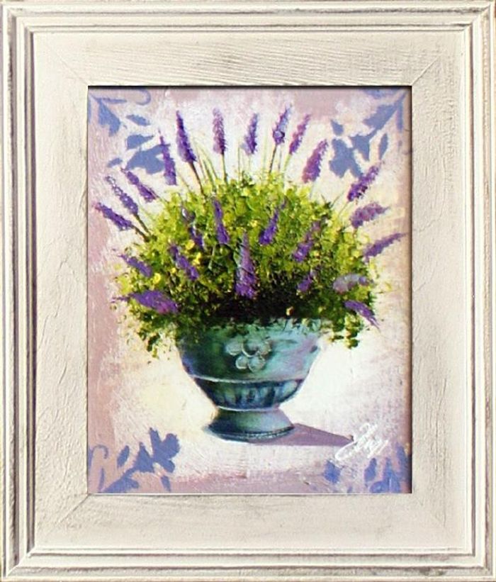 Lavendel Blumen Ölgemälde Bild Bilder Gemälde Ölbilder Ölbild Mit Rahmen G15836