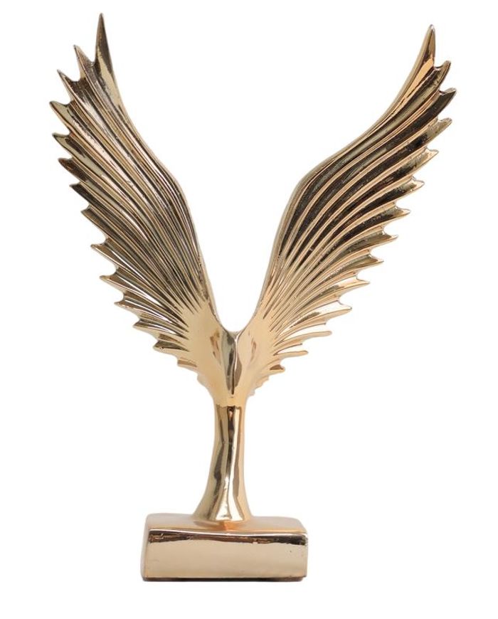 Skulptur Abstrakte Adler Design Statue Bunte Figuren Vergoldet Dekoration Neu