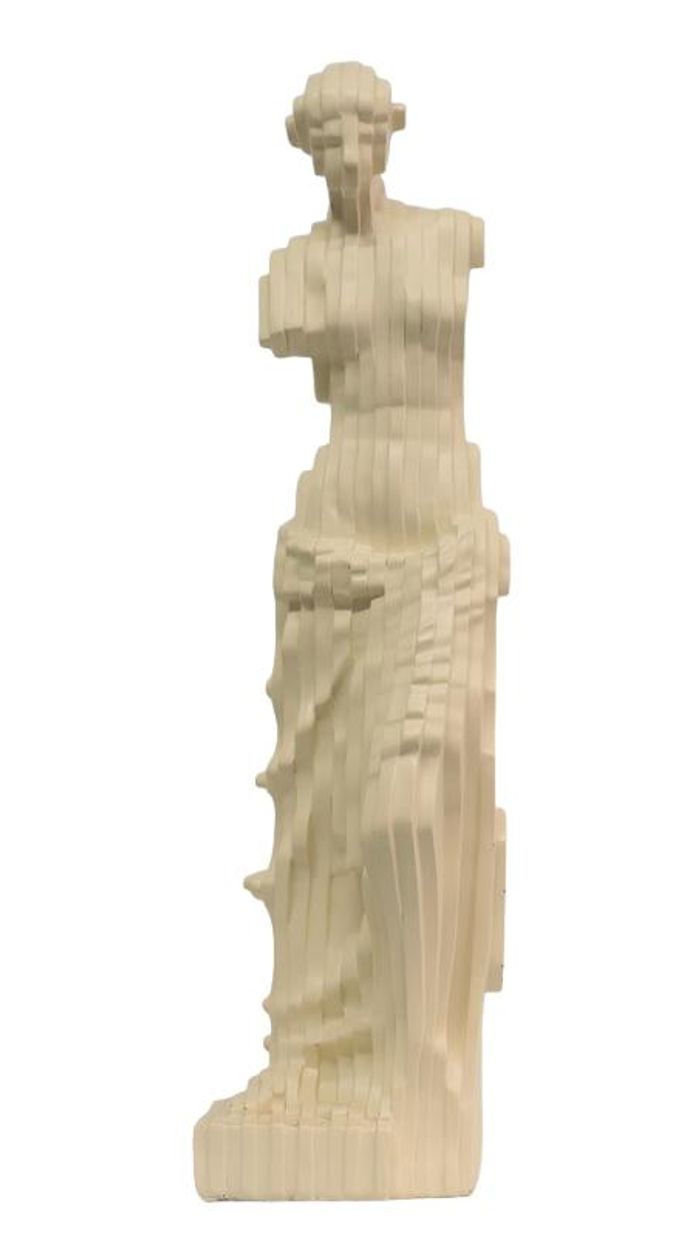 Design Gestreifte Dame August Figur Statue Skulptur Skulpturen Figuren Deko Neu