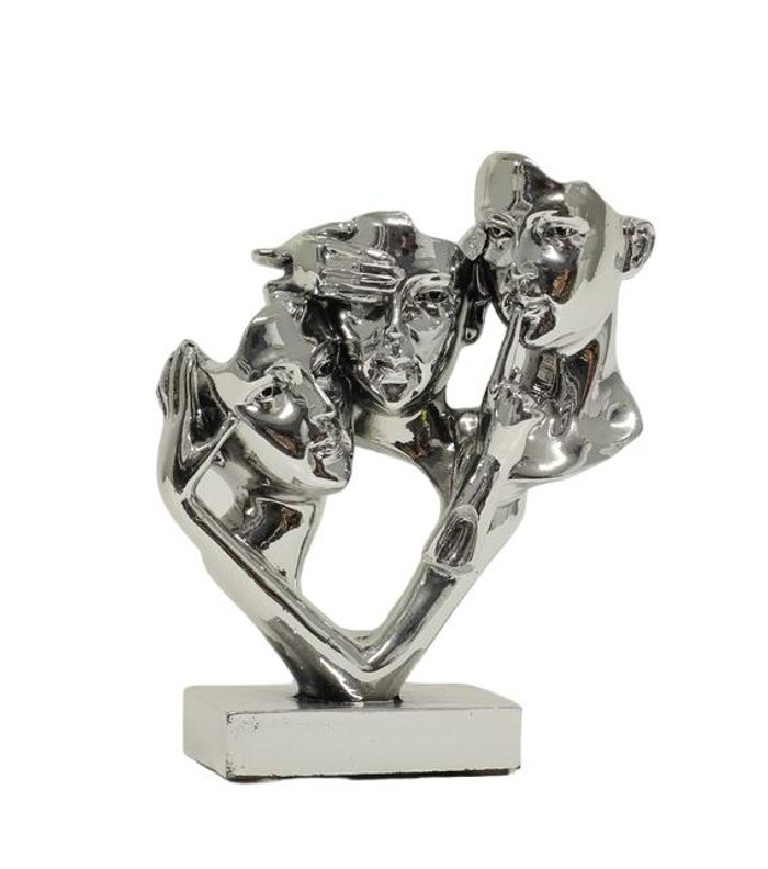 Design Figur Statue Skulptur Versilbert Figuren Skulpturen Dekoration Deko 22 cm