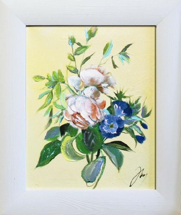 Pflanzen Blumen Ölgemälde Bild Bilder Gemälde Ölbilder Ölbild Mit Rahmen G04355