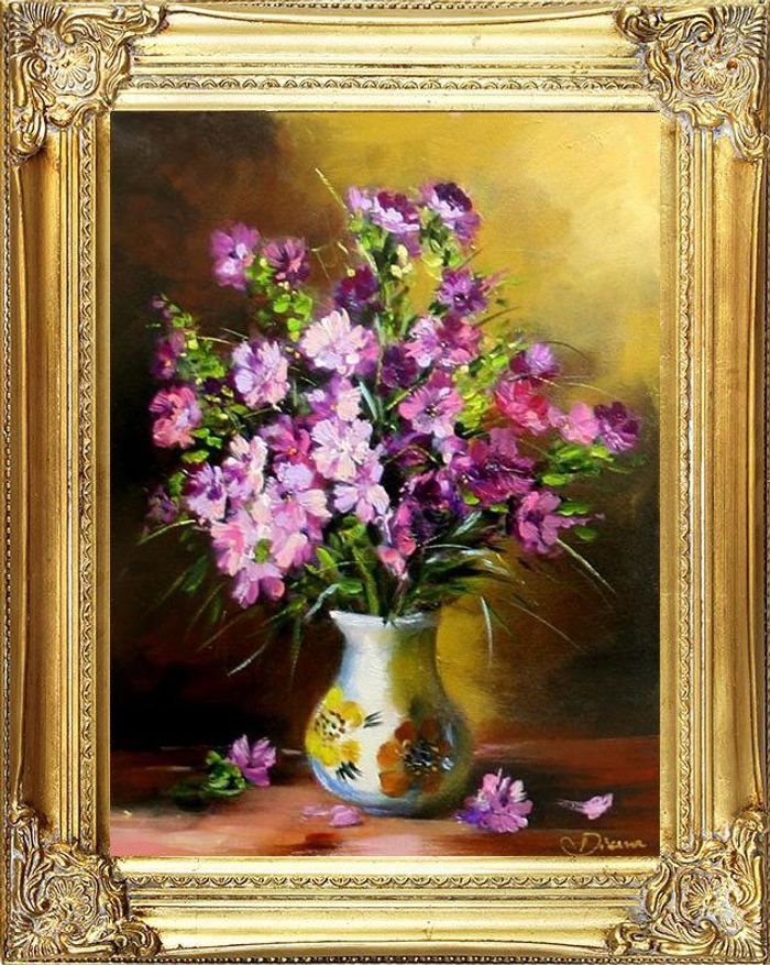 Ölgemälde Blumen Pflanzen Bild Bilder Gemälde Ölbilder Ölbild Mit Rahmen G05938