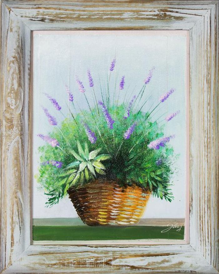 Lavendel Blumen Ölgemälde Bild Bilder Gemälde Ölbilder Ölbild Mit Rahmen G06351