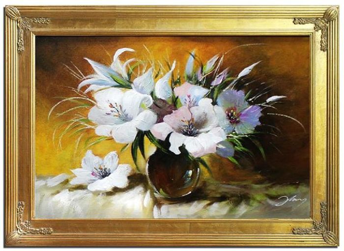 Andere - Blumen Pflanzen Bild Bilder Gemälde Ölbilder Ölbild Mit Rahmen - G94167