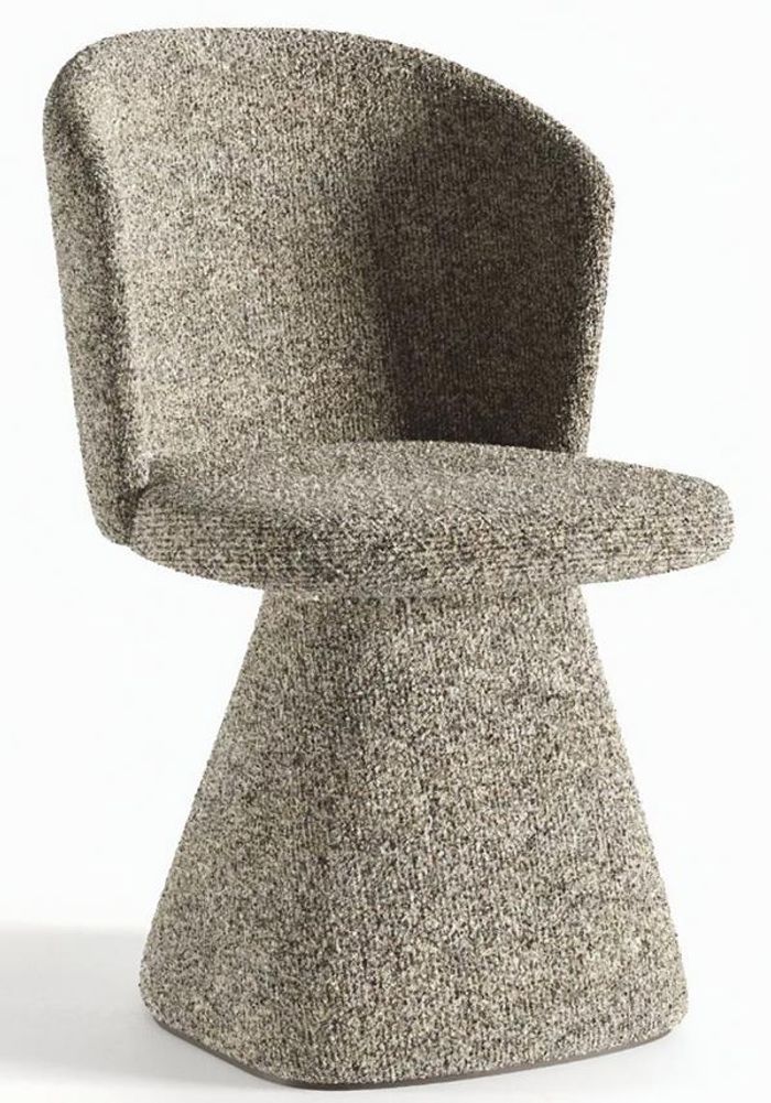 Bequem Stuhl Beige Robust Lehnstuhl Textil Komfortabel Esszimmer Stühle