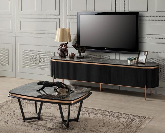 Modern RTV Sideboard Lowboard Couchtisch Fernsehtisch Tisch Möbel 2tlg