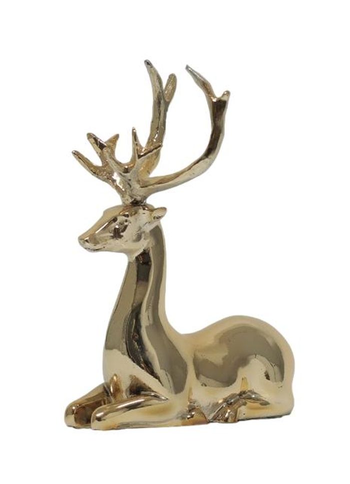 Moderne Skulptur Sitzender Hirsch Dekoration Figur Statuen Deko Neu 17 cm Statue