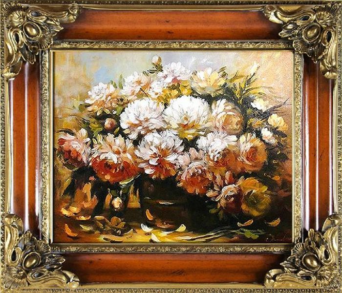 Rosen Blumen Ölgemälde Bild Gemälde Ölbilder Ölbild Bilderrahmen Rahmen G01277