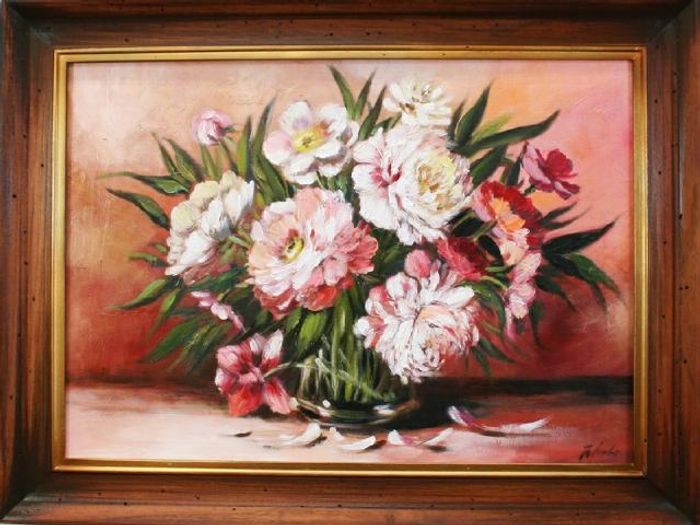 Rosen Blumen Ölgemälde Bild Gemälde Ölbilder Ölbild Bilderrahmen Rahmen G01910