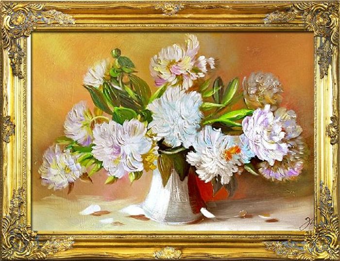 Rosen Blumen Ölgemälde Bild Gemälde Ölbilder Ölbild Bilderrahmen Rahmen G04178