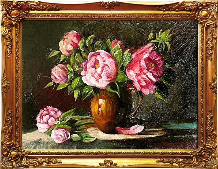Rosen Blumen Ölgemälde Bild Gemälde Ölbilder Ölbild Bilderrahmen Rahmen - G05077