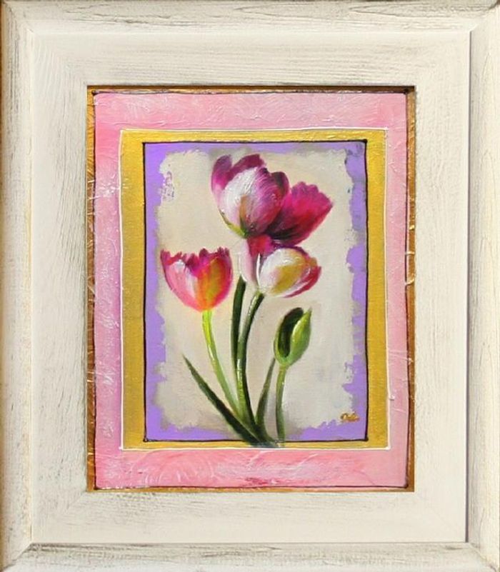 Tulpen Blumen Ölgemälde Bild Bilder Gemälde Ölbilder Ölbild Mit Rahmen G15683