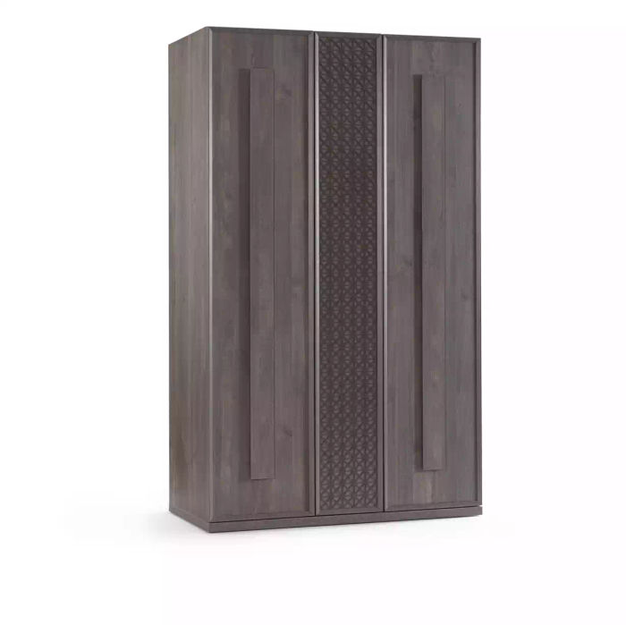 Holzschrank Luxus Kleiderschrank Schrank Möbel Holz Grau 3 türig Design